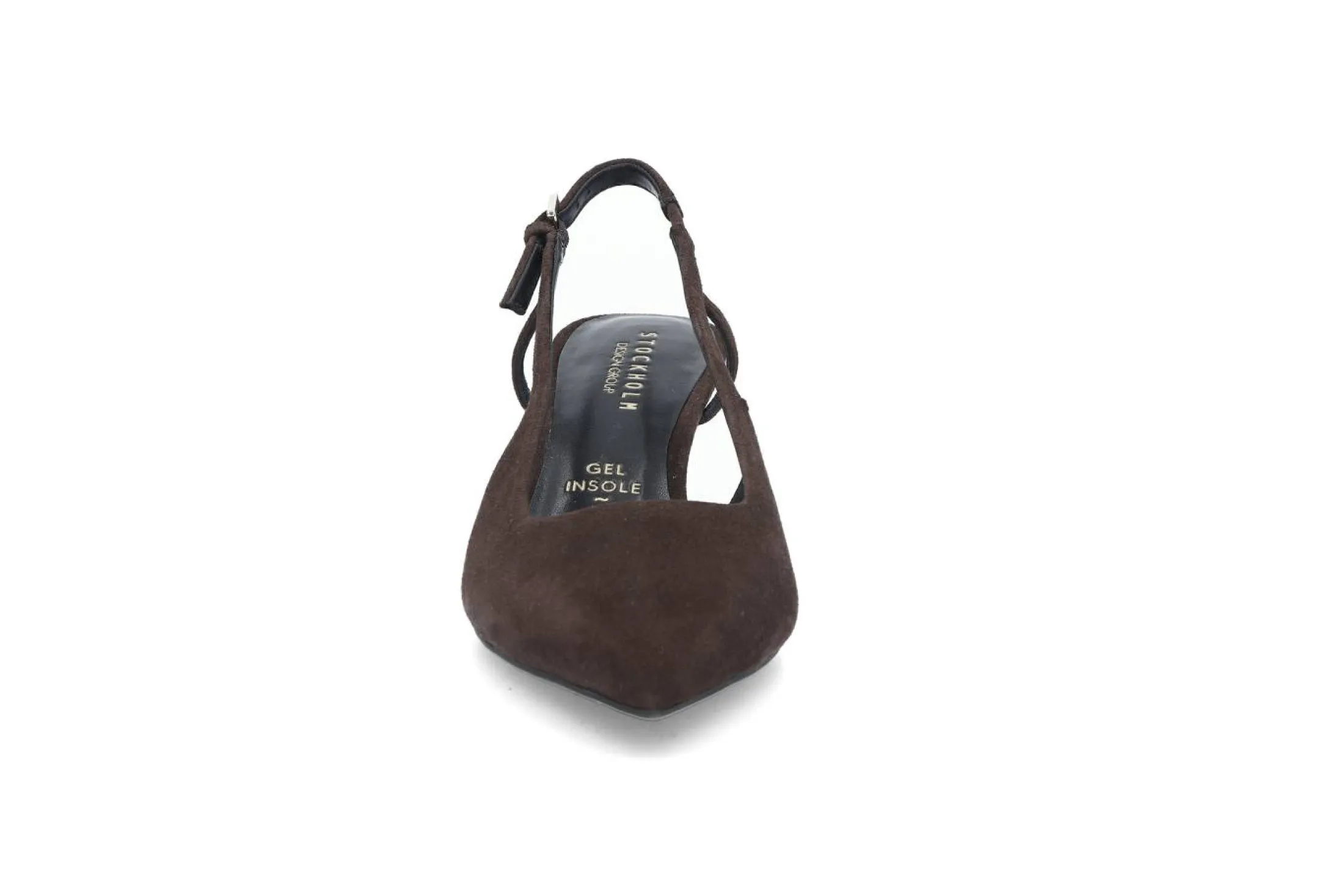 Elegant semsket slingback med gelsåle