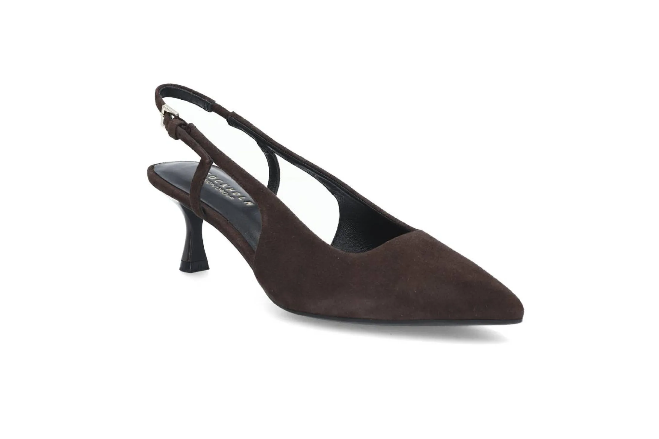 Elegant semsket slingback med gelsåle