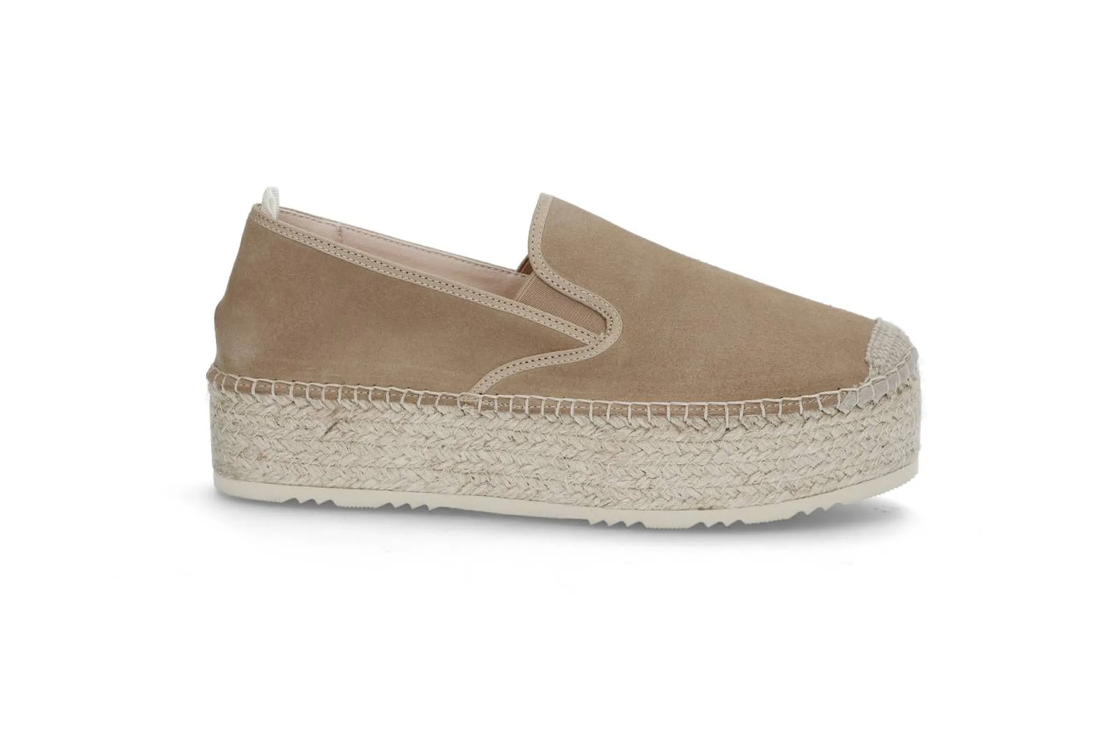 Espadrill i semsket skinn