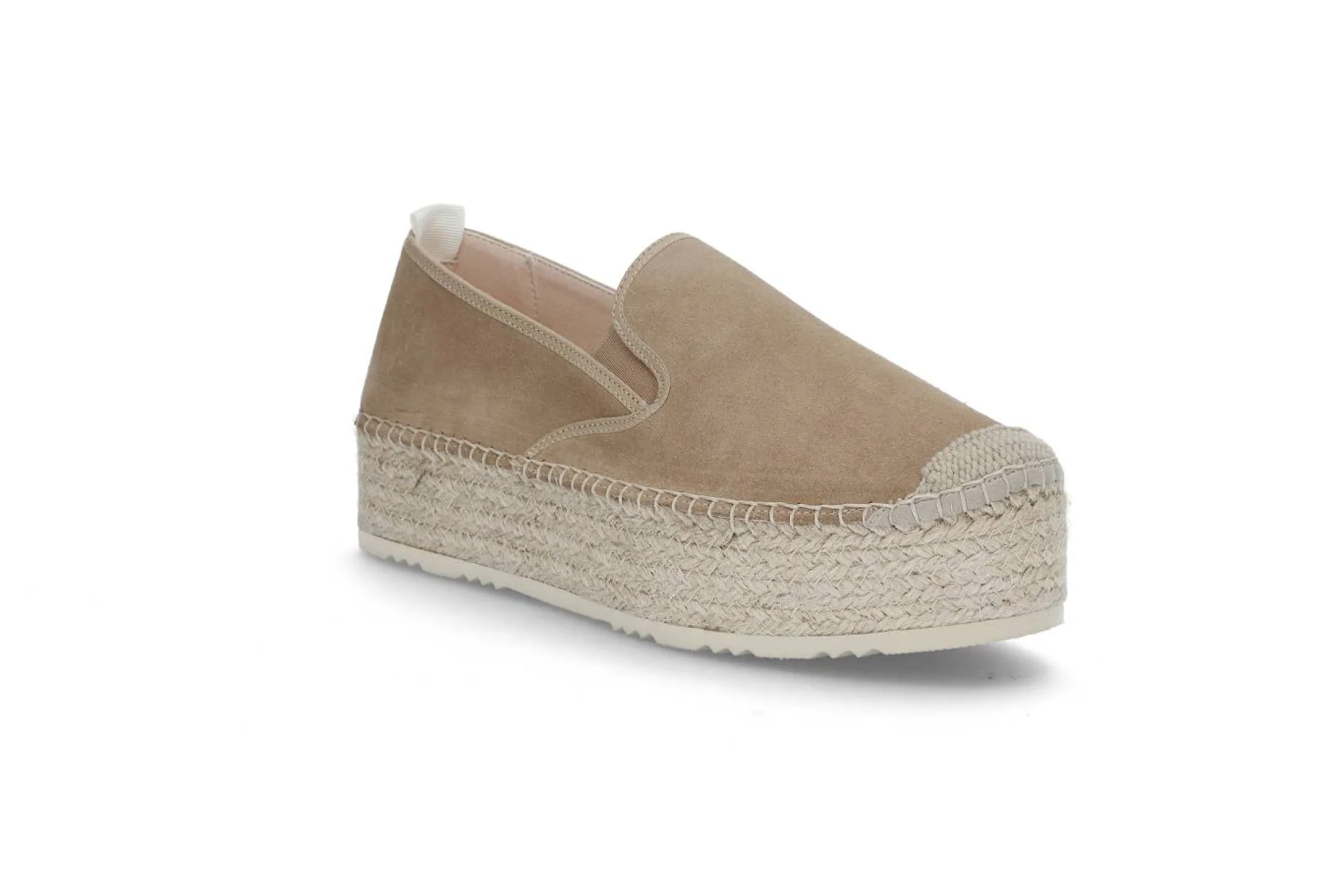 Espadrill i semsket skinn
