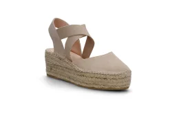 Espadrill i semsket skinn