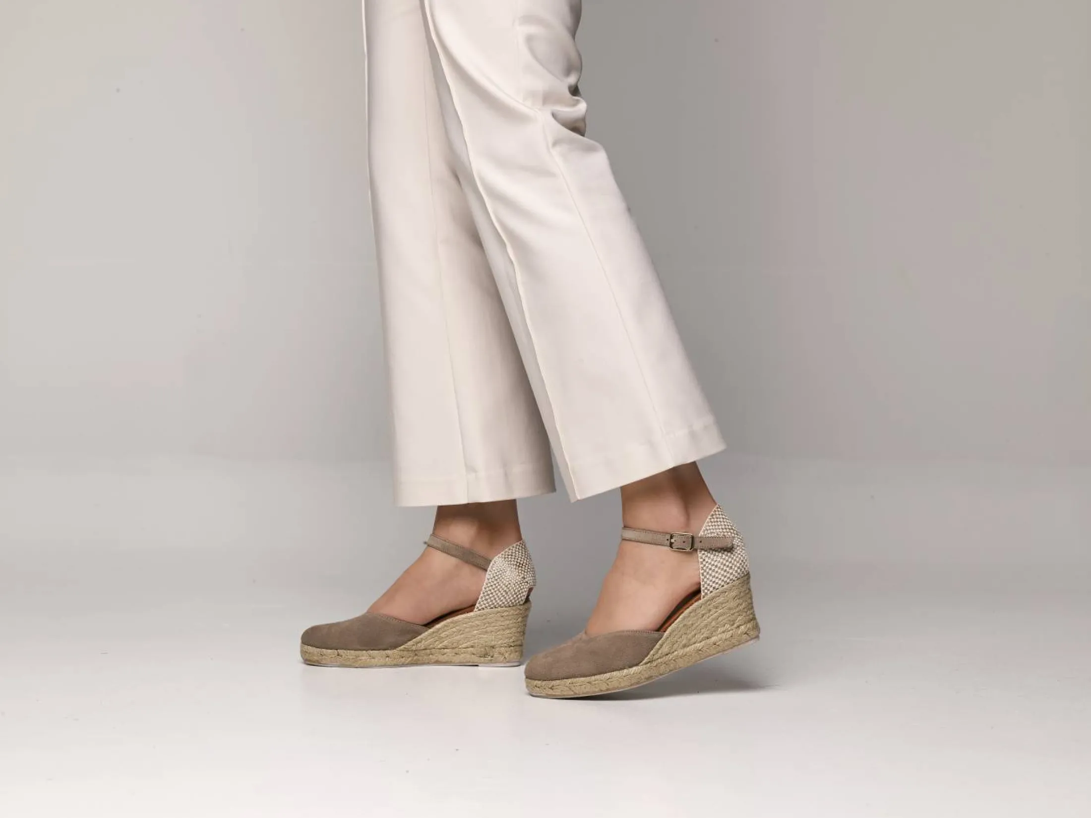 Espadrill i semsket skinn