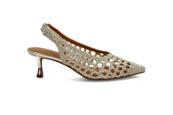 Interlace slingback pumps
