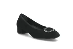 Komfortabel pumps i semsket skinn