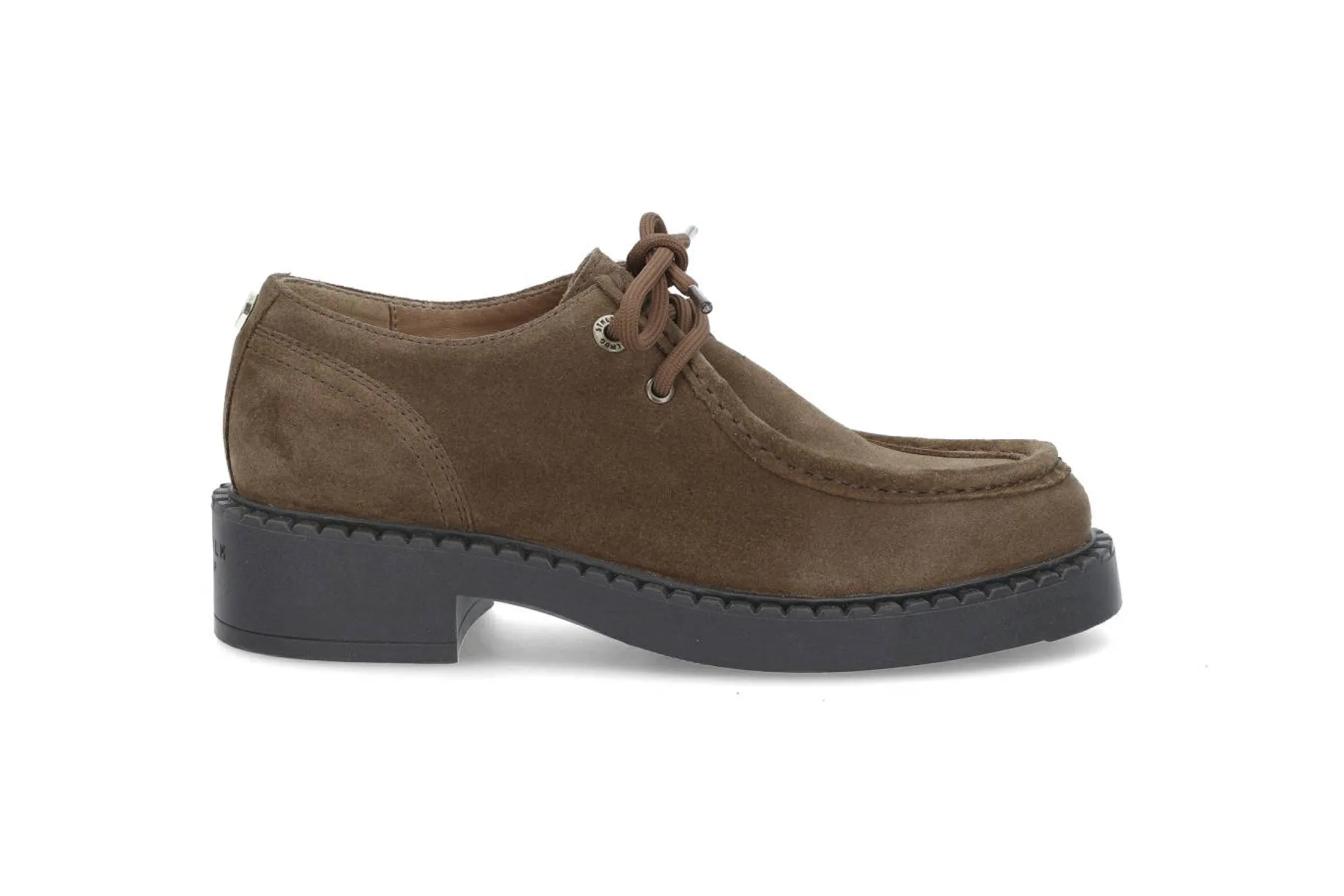 Semsket moc-toe snøresko