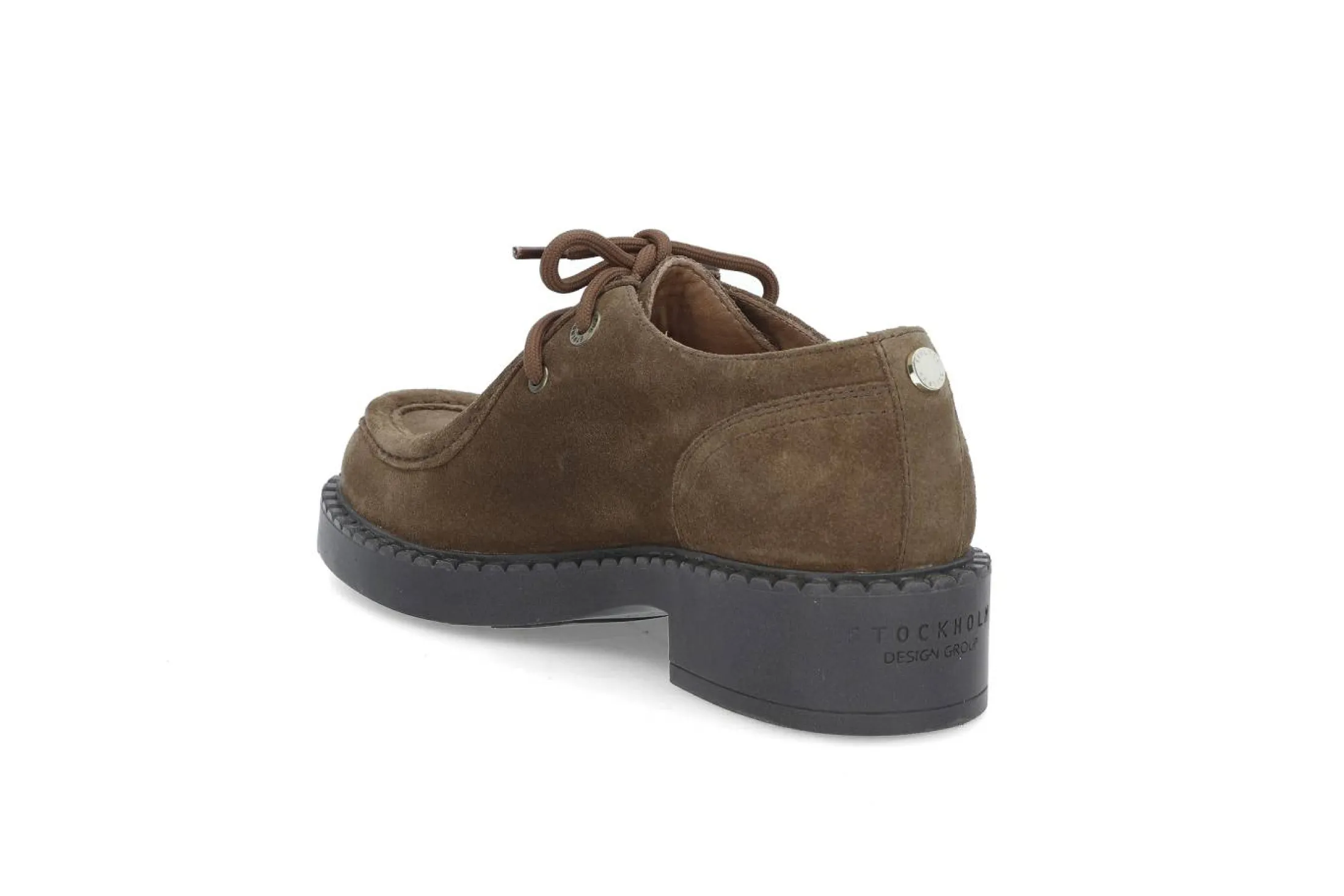 Semsket moc-toe snøresko