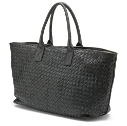 Shopper veske i flettet skinn