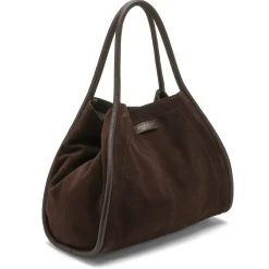 Shopper veske i semsket skinn