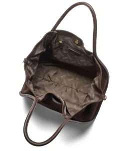 Shopper veske i semsket skinn