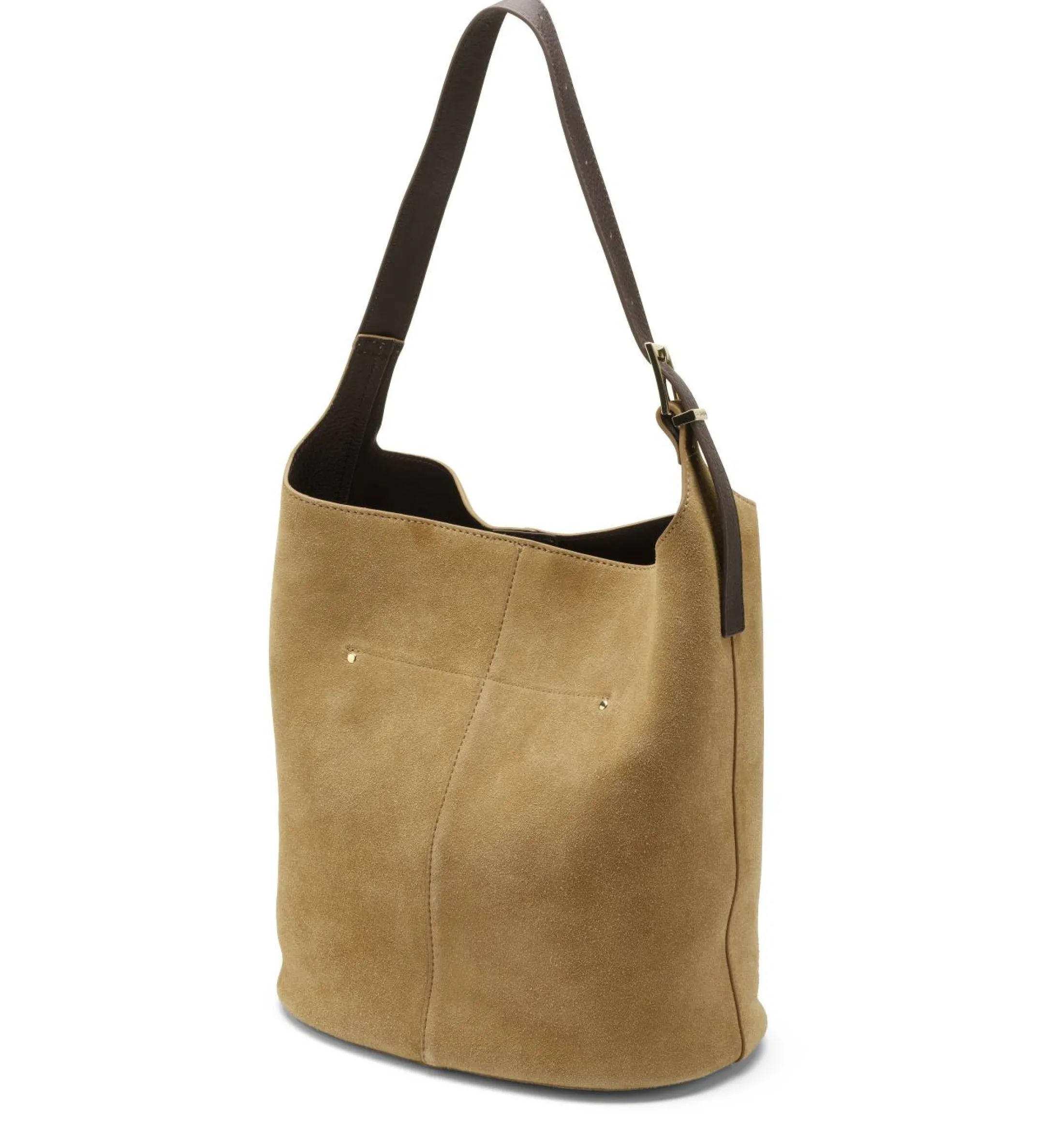 Shopper veske i semsket skinn