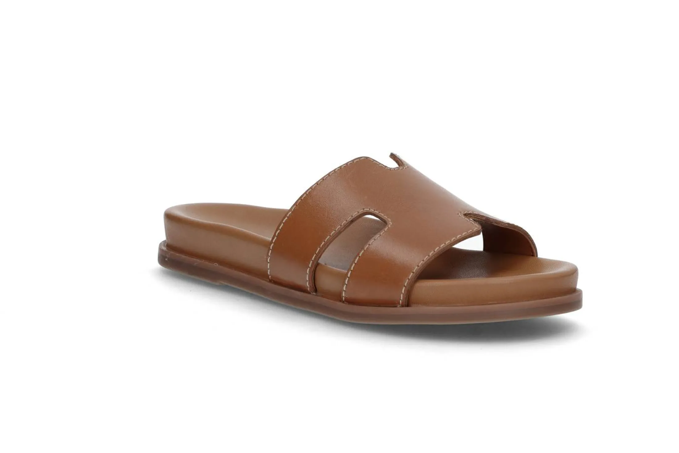 Slip-in sandal i skinn
