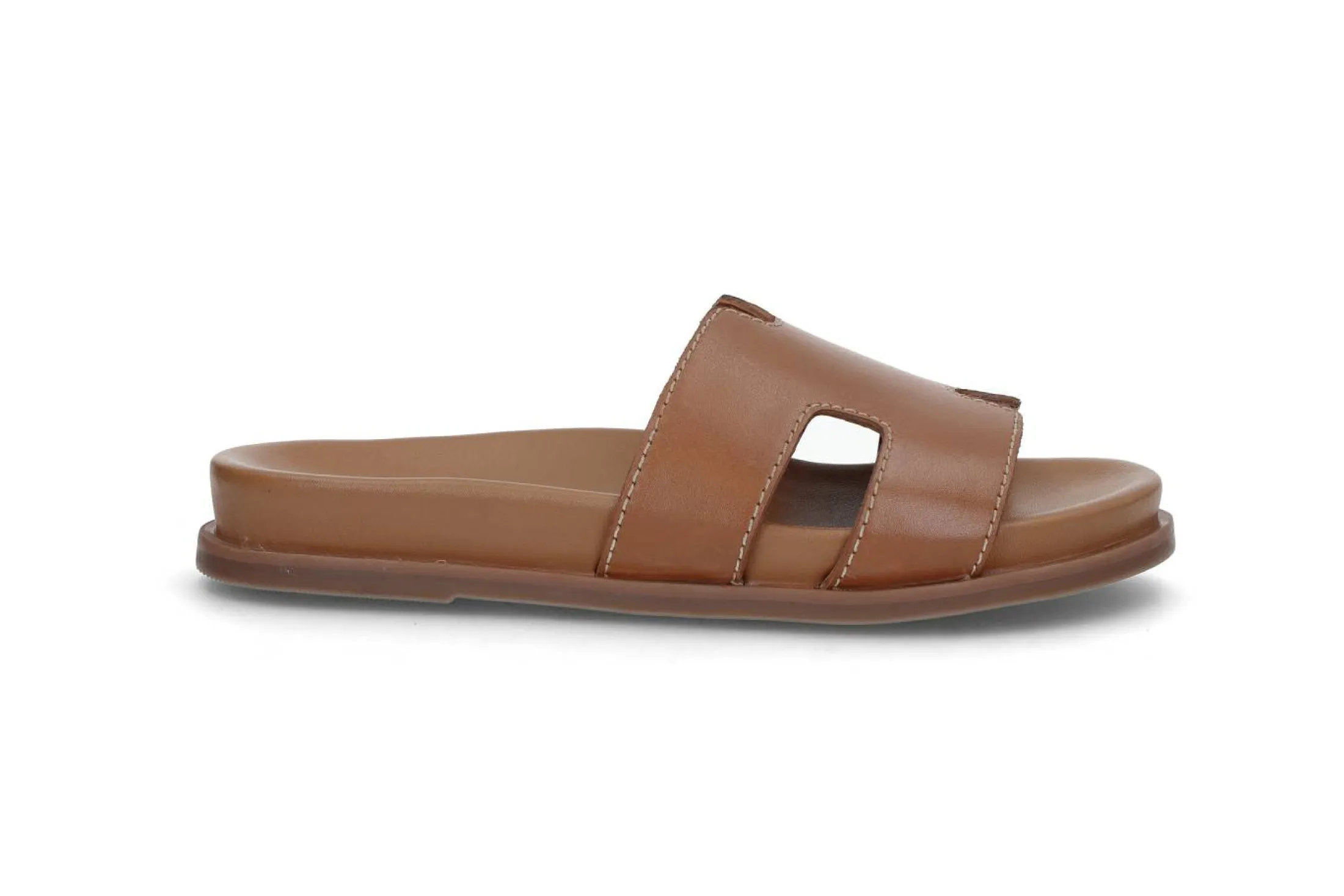 Slip-in sandal i skinn