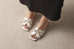 Slip-in skinnsandal