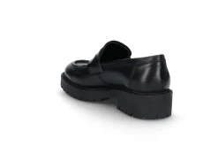 Sorte skinn loafers