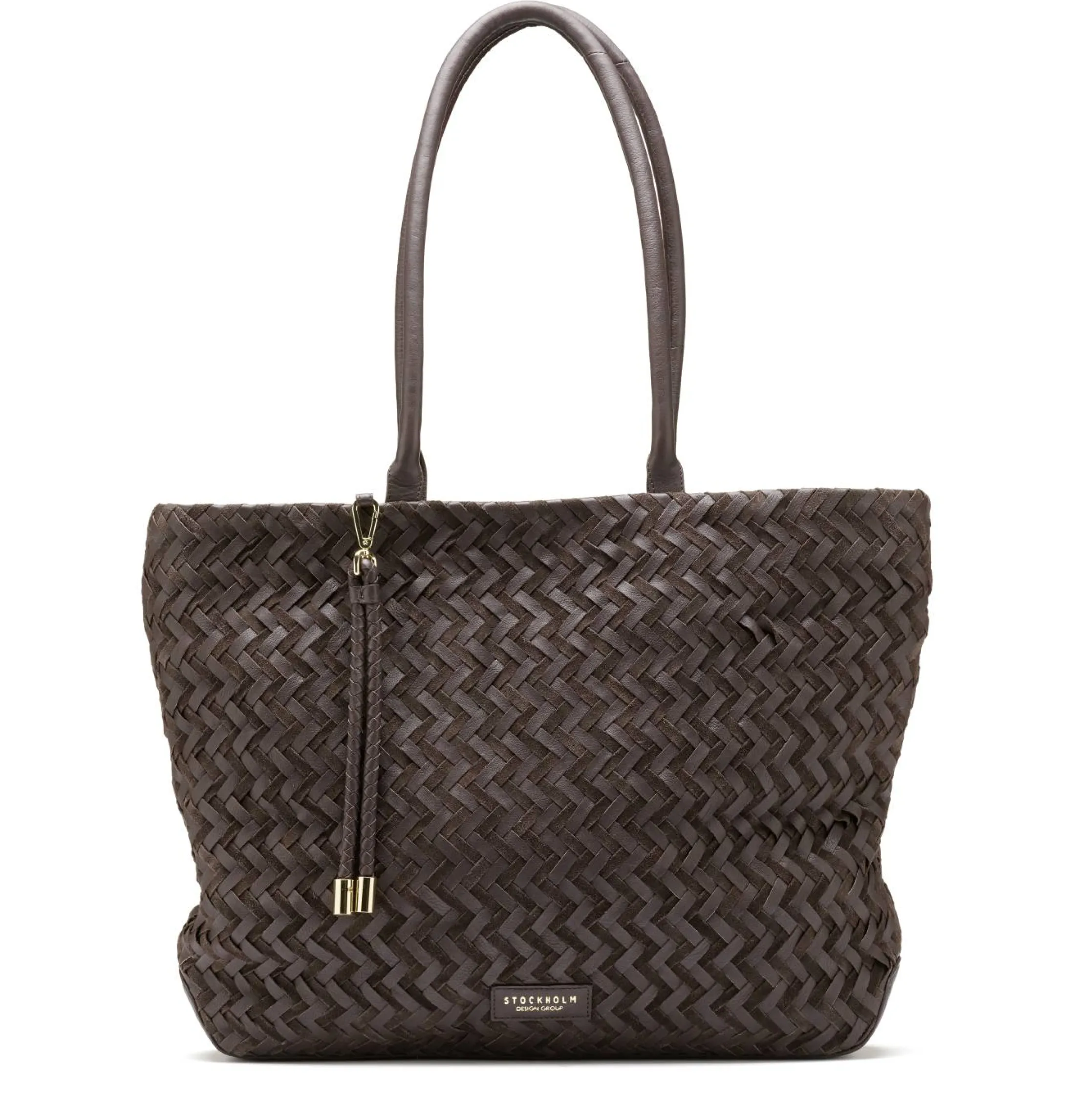 Stilren og elegant flettet skinnveske