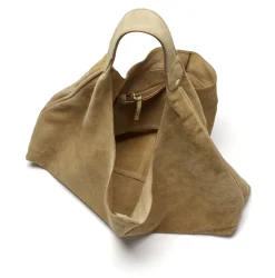Tote bag i semsket skinn